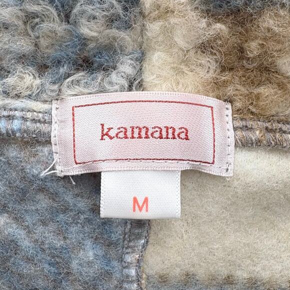 Kamana Retro Plaid Button Front Shacket Size Medium Blue Cream Orange - Picture 7 of 12